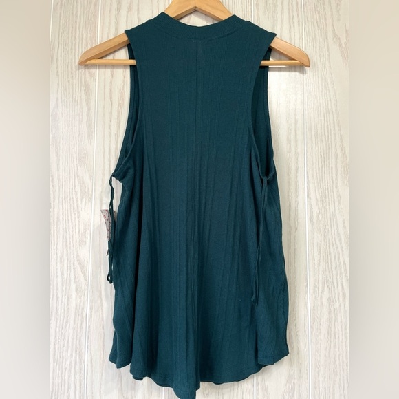 Free People Women's Faye turquoise Ribbed Tank Top Size S - Picture 5 of 5